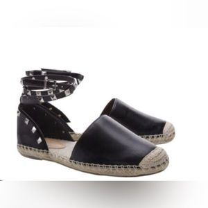 Schutz Koralina Studded Leather Espadrilles Size 6.5
